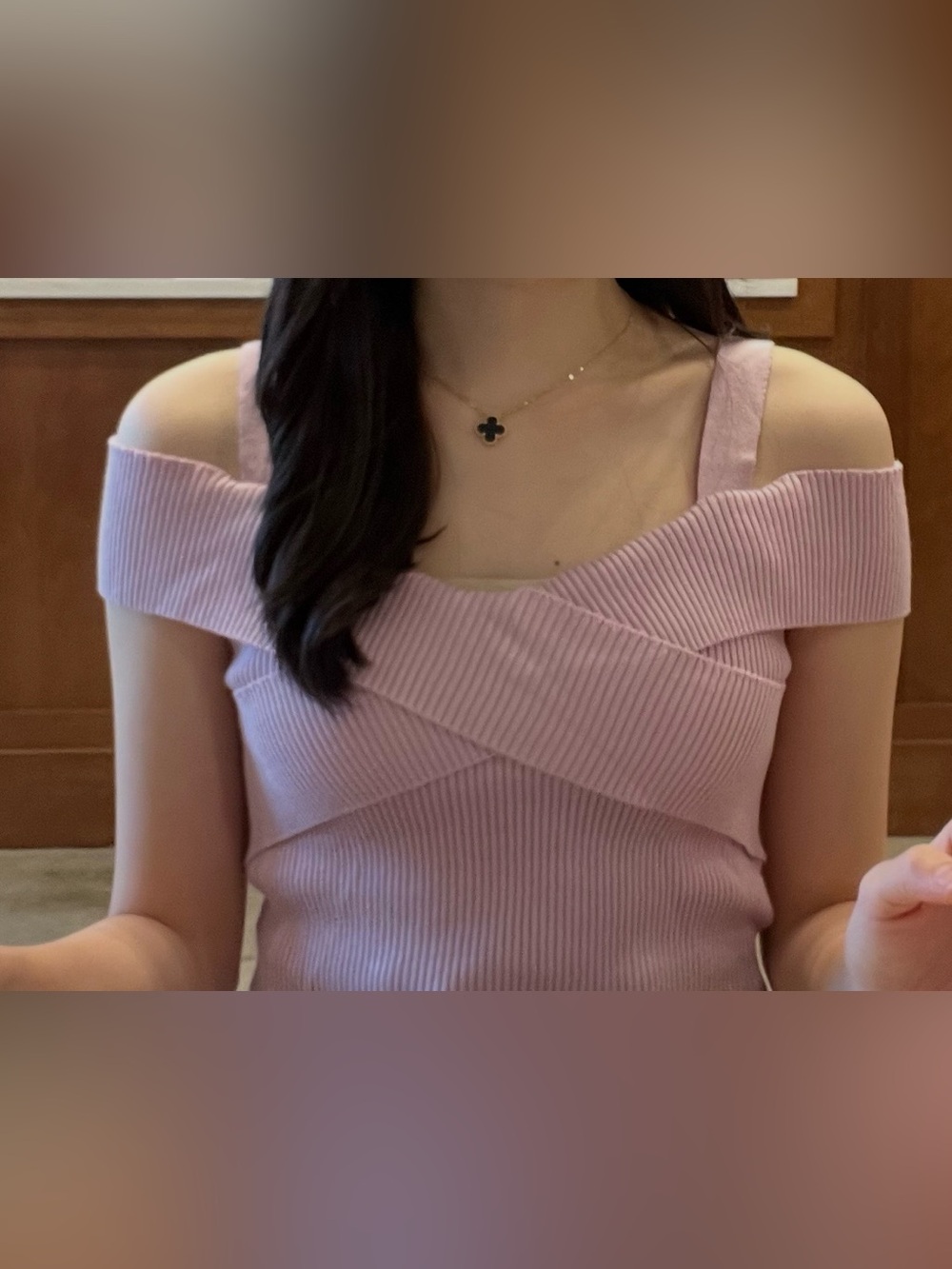 Cider Cropped Knit Top Shoulder Strap